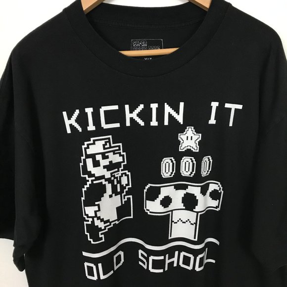 Super Mario Bros Other - Super Mario Bros KICKIN IT Men XLT Black
